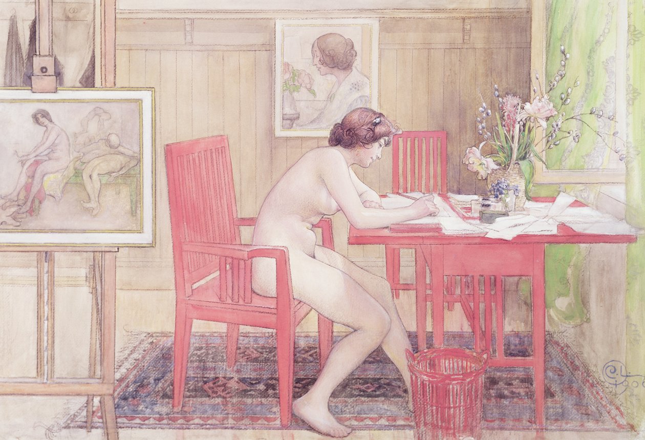 Model Schrijfkaarten door Carl Larsson