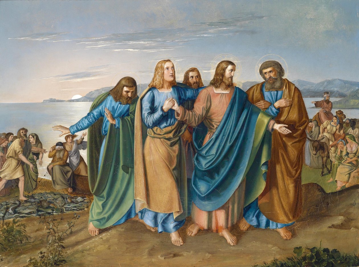 Jezus en zijn discipelen op het Meer van Galilea door Carl August Heinrich Ferdinand Oesterley