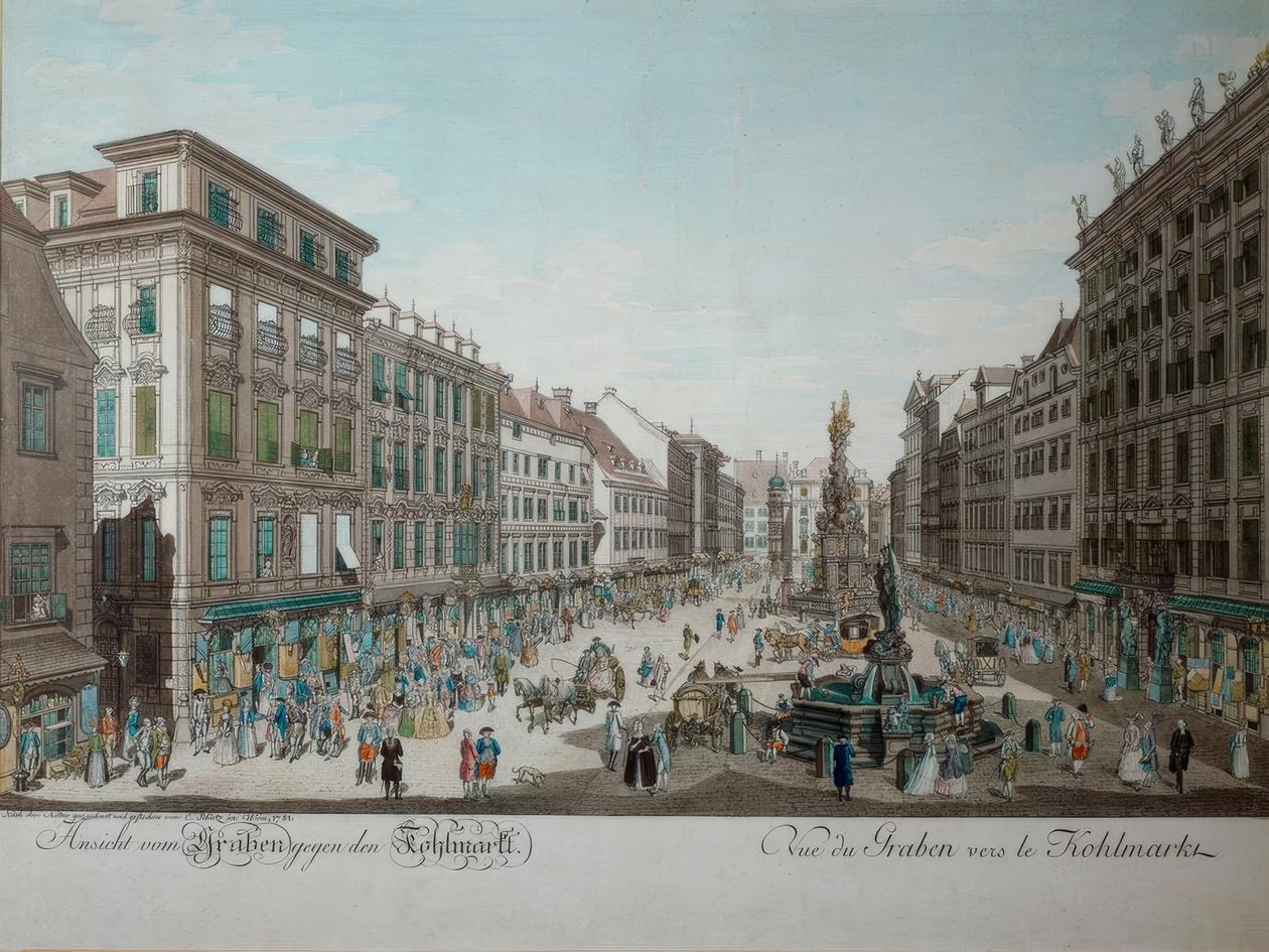 Uitzicht vanaf de gracht naar de Kohlmarkt door Carl Schütz