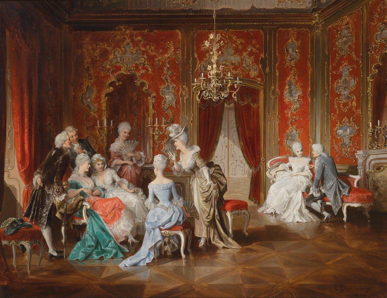 Roddels in de salon door Carl Schweninger jr.