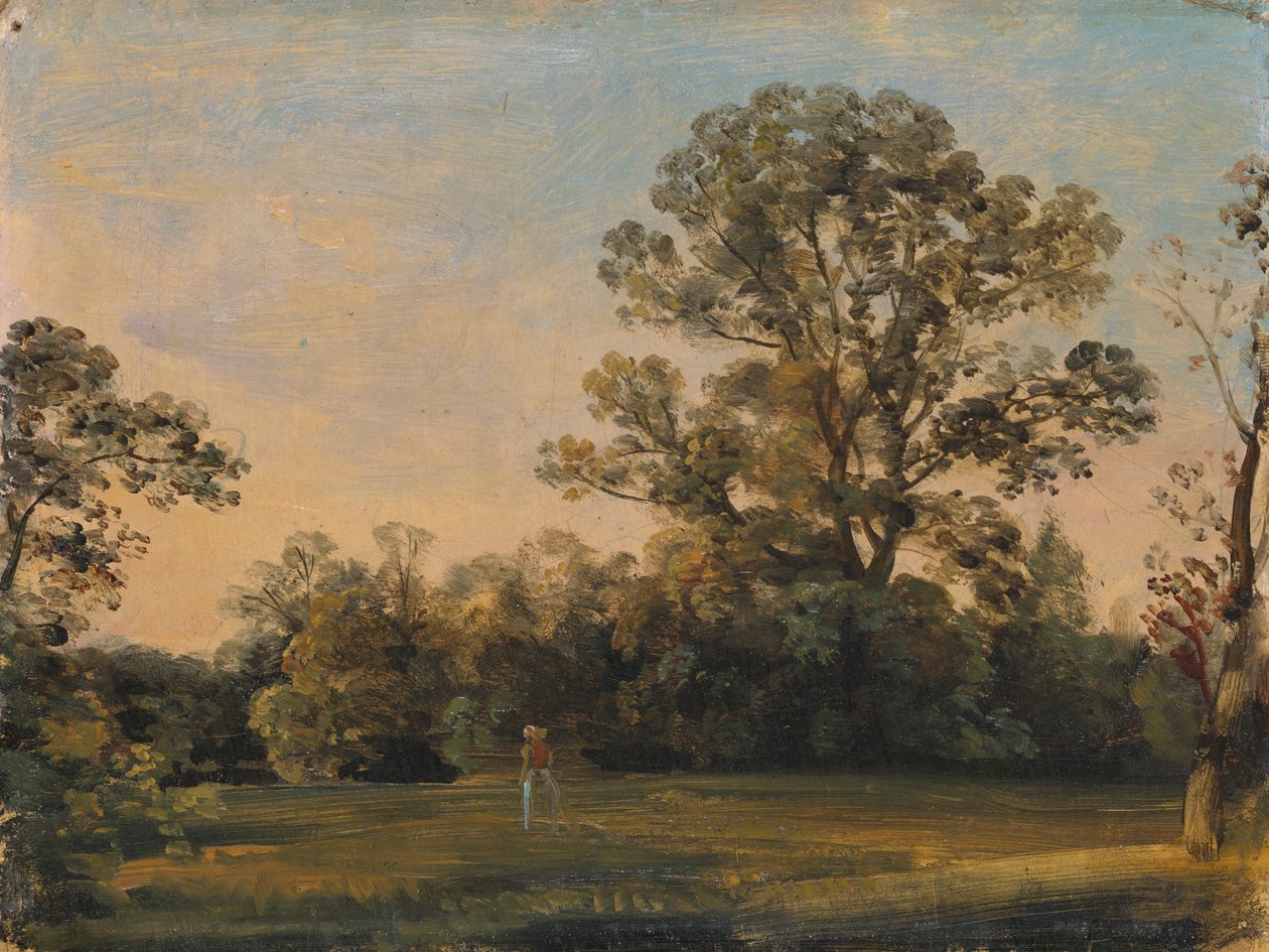 Boslandschap met kasteel aan het water door Carl Blechen