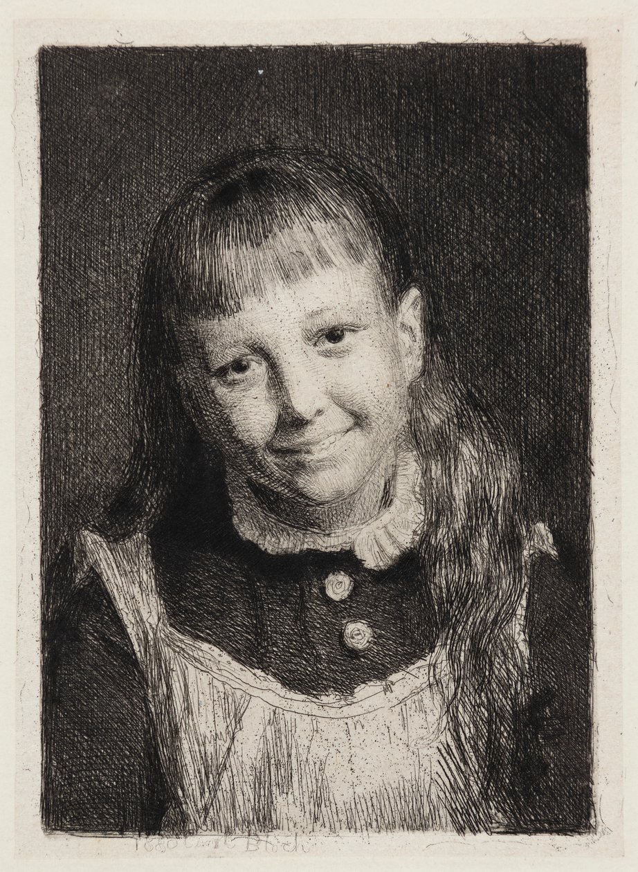 Deens: Het lachende meisje. Portret van Ida Alma Bloch door Carl Bloch