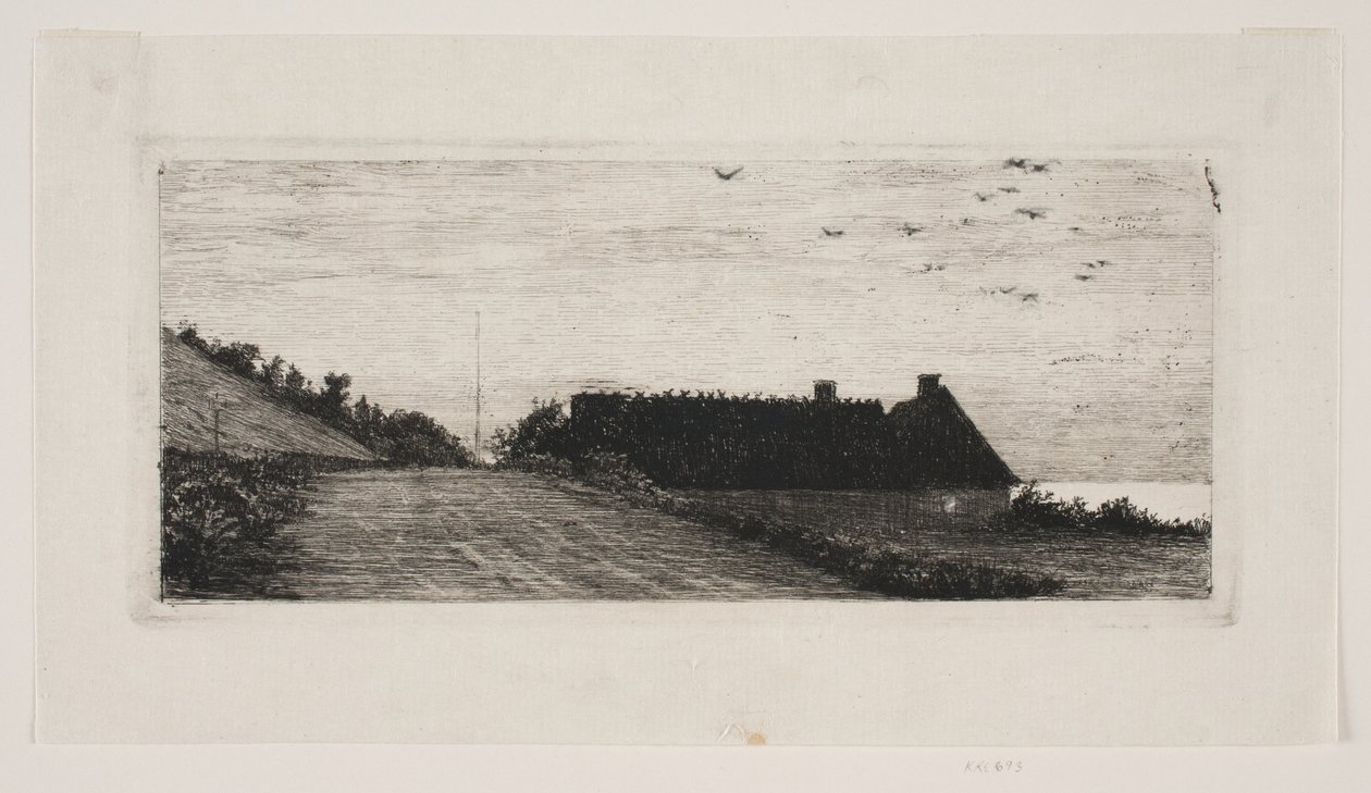 Huizen aan het strand. Zomernacht door Carl Bloch