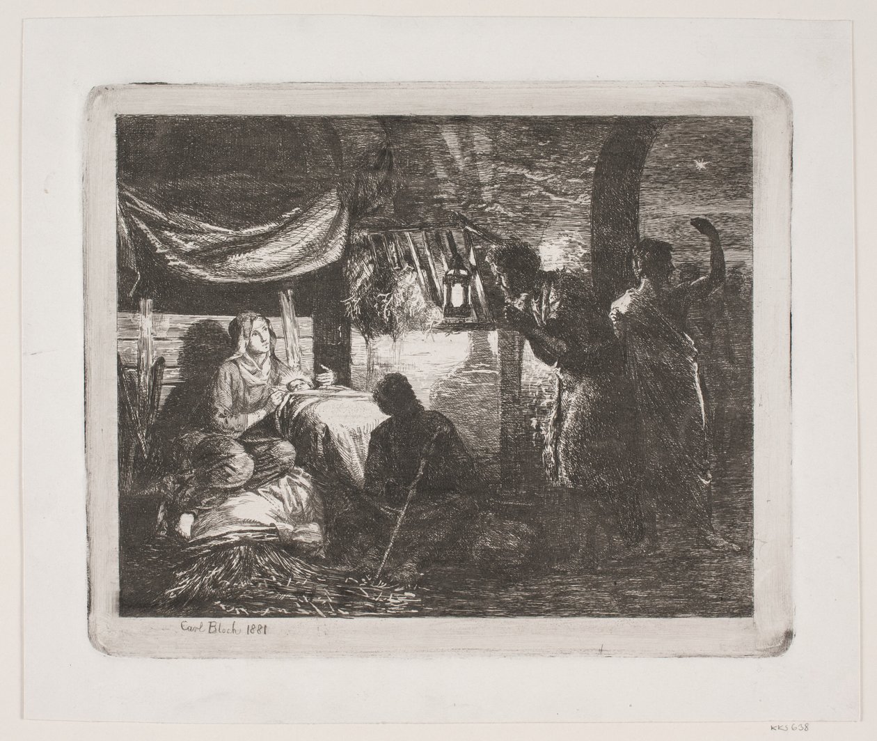 Aanbidding der Herders door Carl Bloch