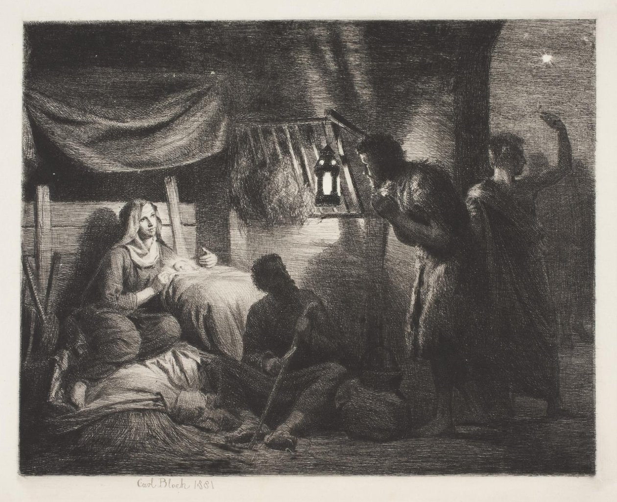 Aanbidding der herders door Carl Bloch