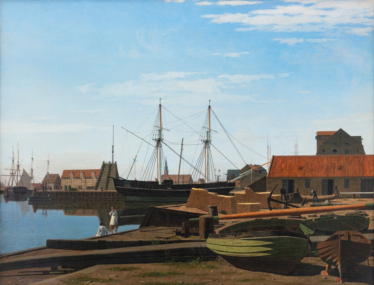 Uitzicht op het Larsen-plein bij de haven van Kopenhagen door Carl Dahl