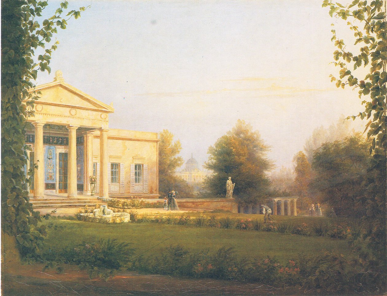 Uitzicht vanaf de veranda van het kasteel van Charlottenhof door Carl Daniel Freydanck