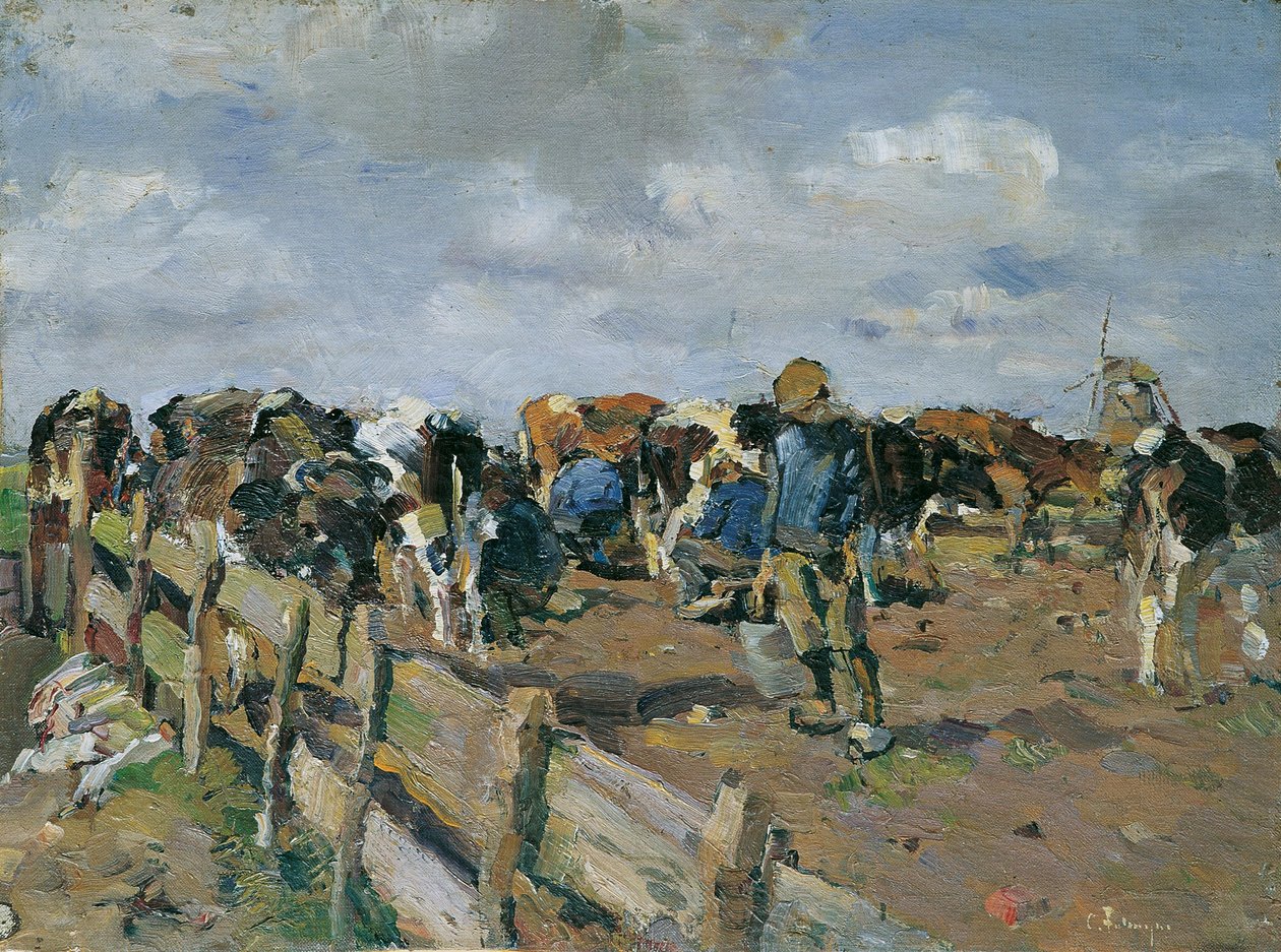 De koeien melken door Carl Fahringer