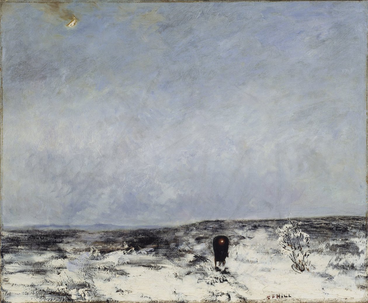 Heidelandschap met een rijtuig door Carl Fredrik Hill