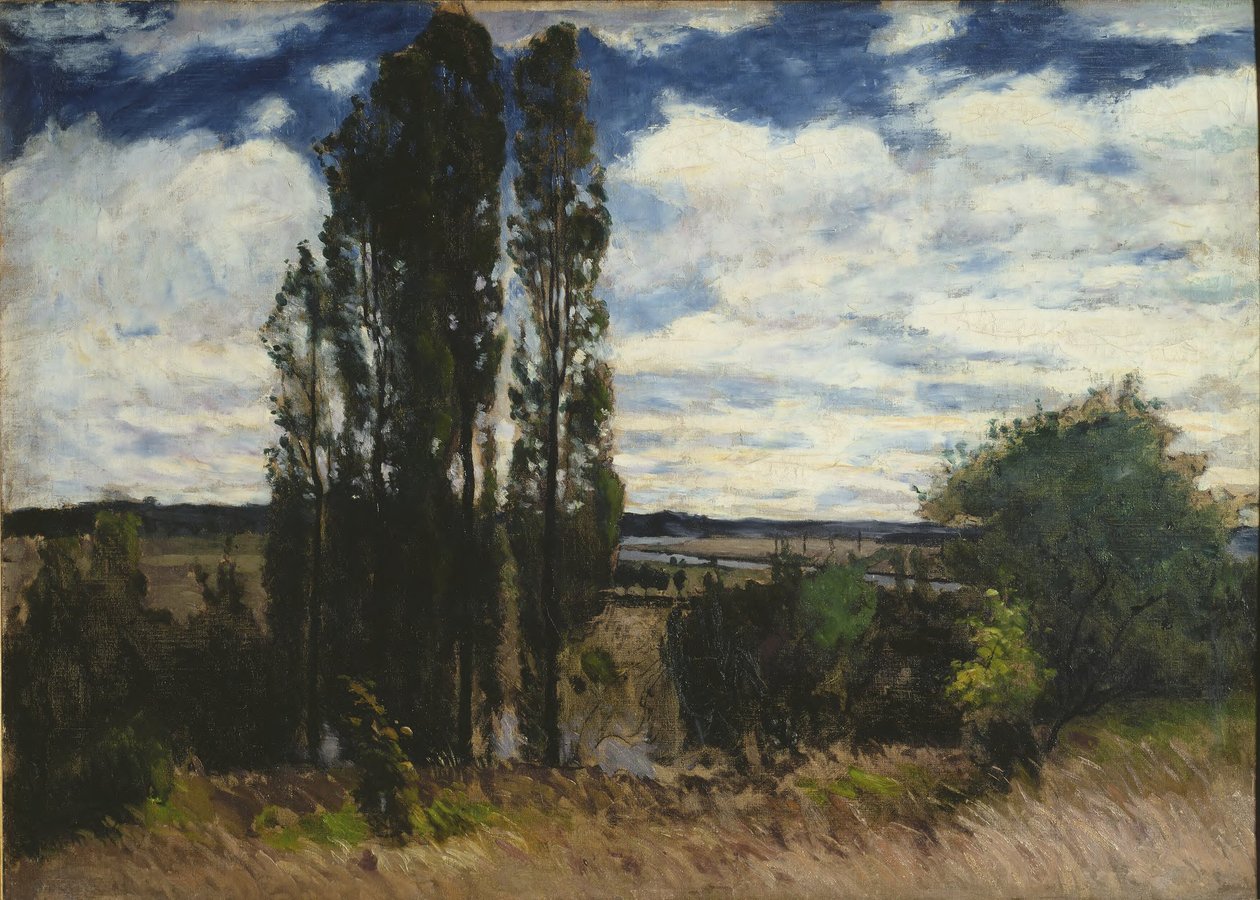 Seine. Landschap met populieren door Carl Fredrik Hill