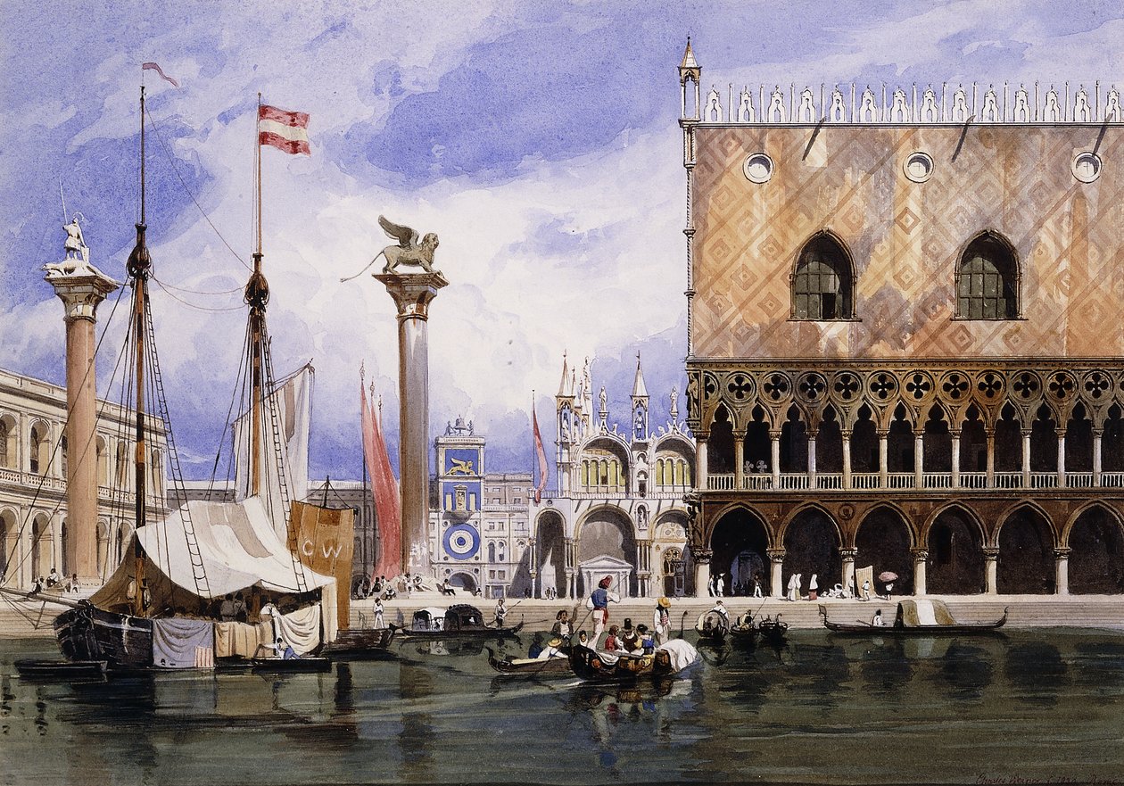 De Piazzetta di San Marco, Venetië door Carl Friedrich Heinrich Werner