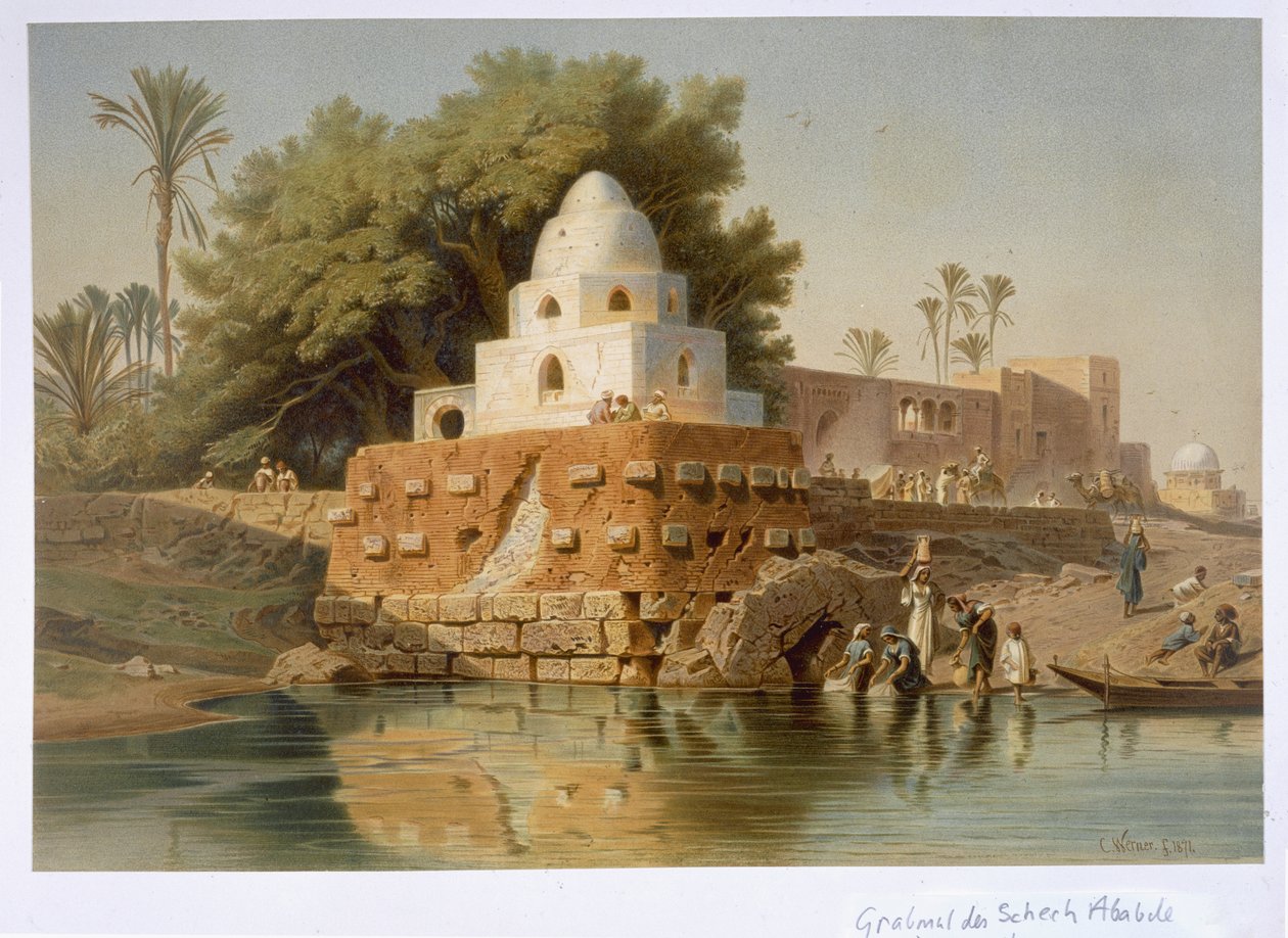 Graf van Sheikh Ababda in Minya, Midden-Egypte, 1871 door Carl Friedrich Heinrich Werner