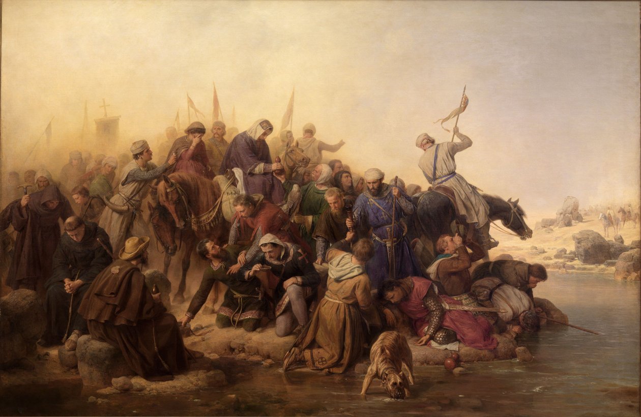 De kruisvaarders in de woestijn door Carl Friedrich Lessing