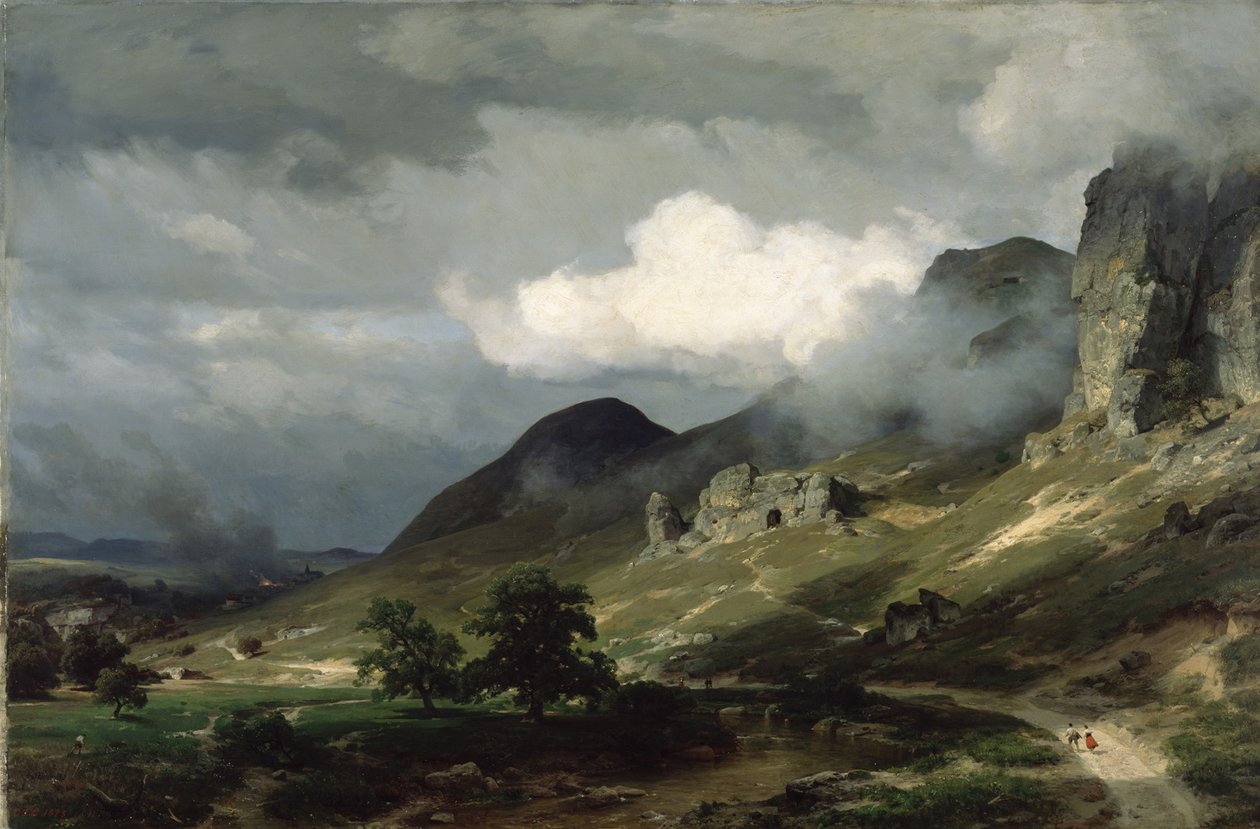 Eifellandschap tijdens onweer door Carl Friedrich Lessing