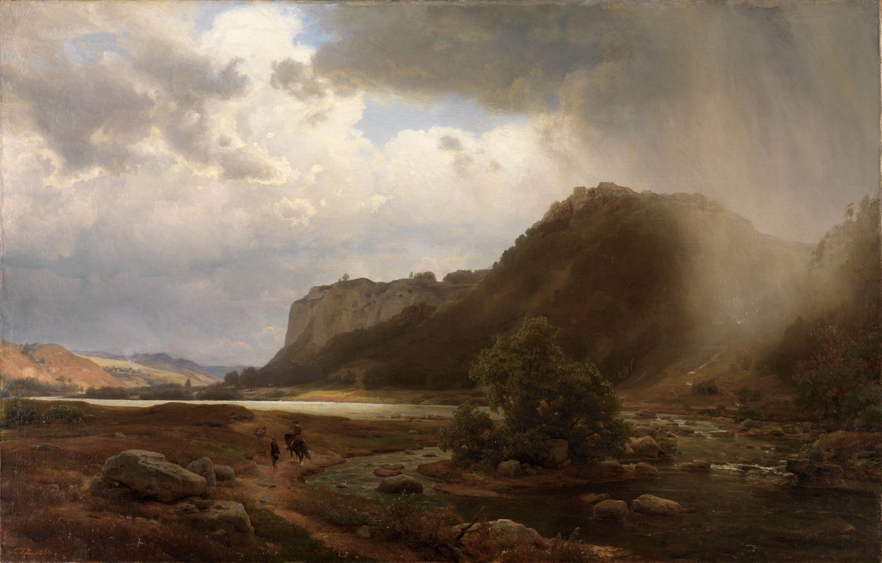 Rivierlandschap door Carl Friedrich Lessing