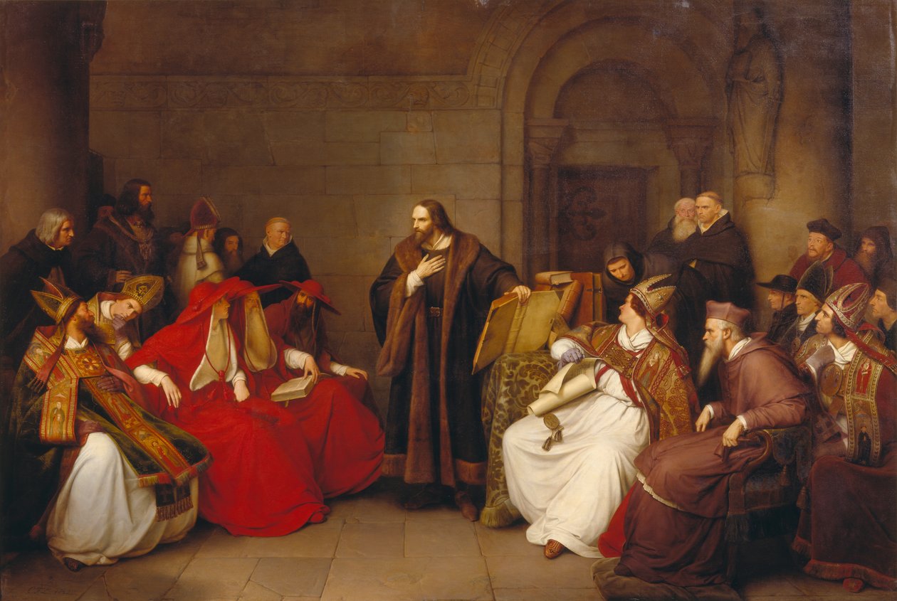 Jan Hus in Konstanz door Carl Friedrich Lessing