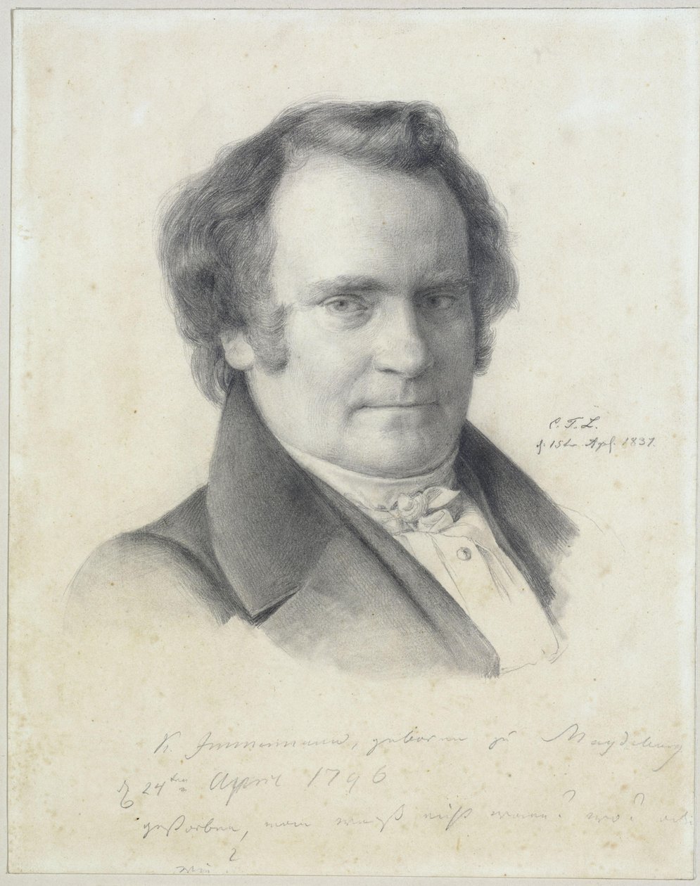 Karl Leberecht Immermann door Carl Friedrich Lessing