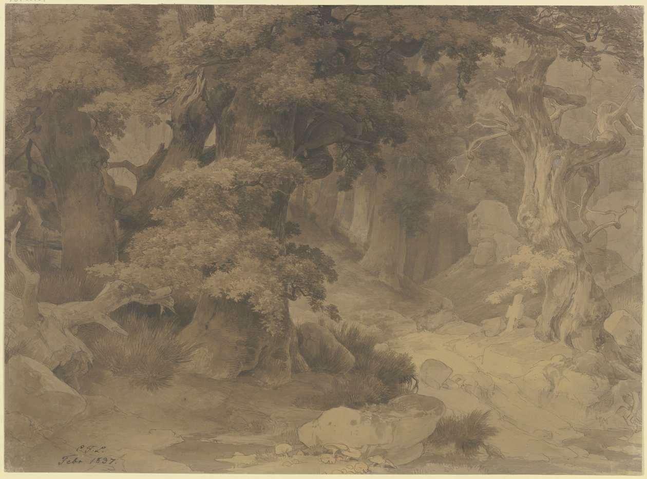 Eikenbos door Carl Friedrich Lessing