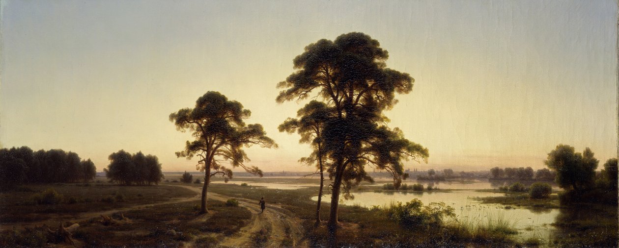 Silezisch landschap door Carl Friedrich Lessing