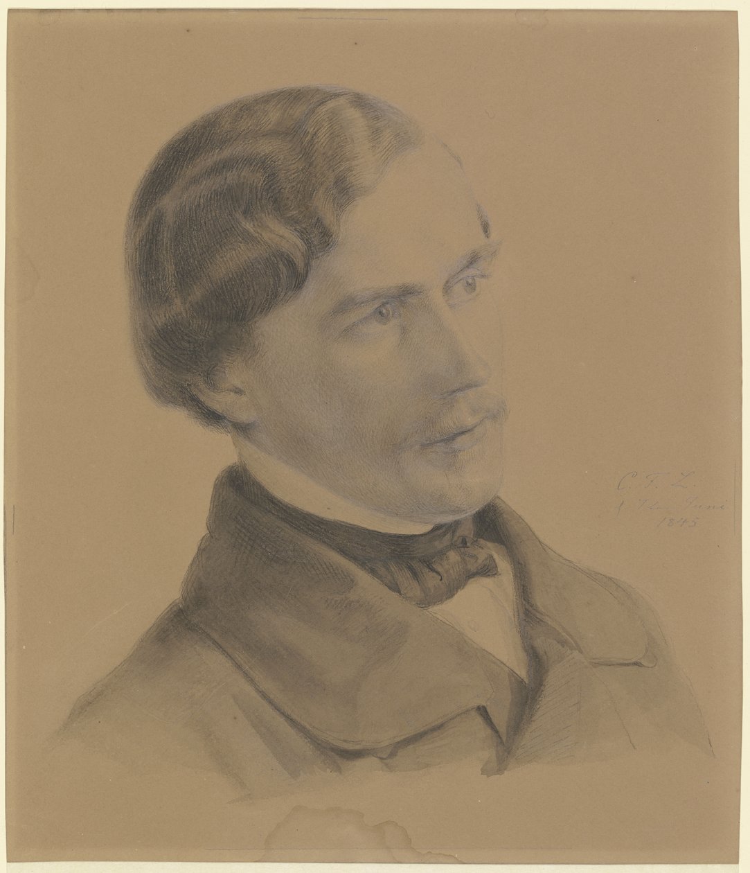 Zelfportret van de kunstenaar door Carl Friedrich Lessing