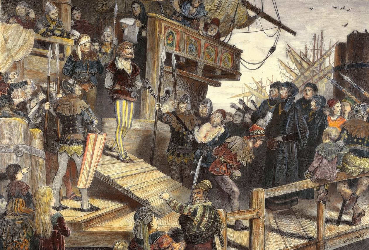 De Inbreng van de Zeerover Klaus Störtebecker in Hamburg door Carl Gehrts