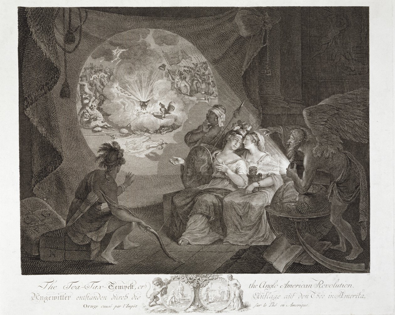 De Thee-Belastingstorm, of de Anglo-Amerikaanse Revolutie door Carl Gottlieb (attr.to) Guttenberg