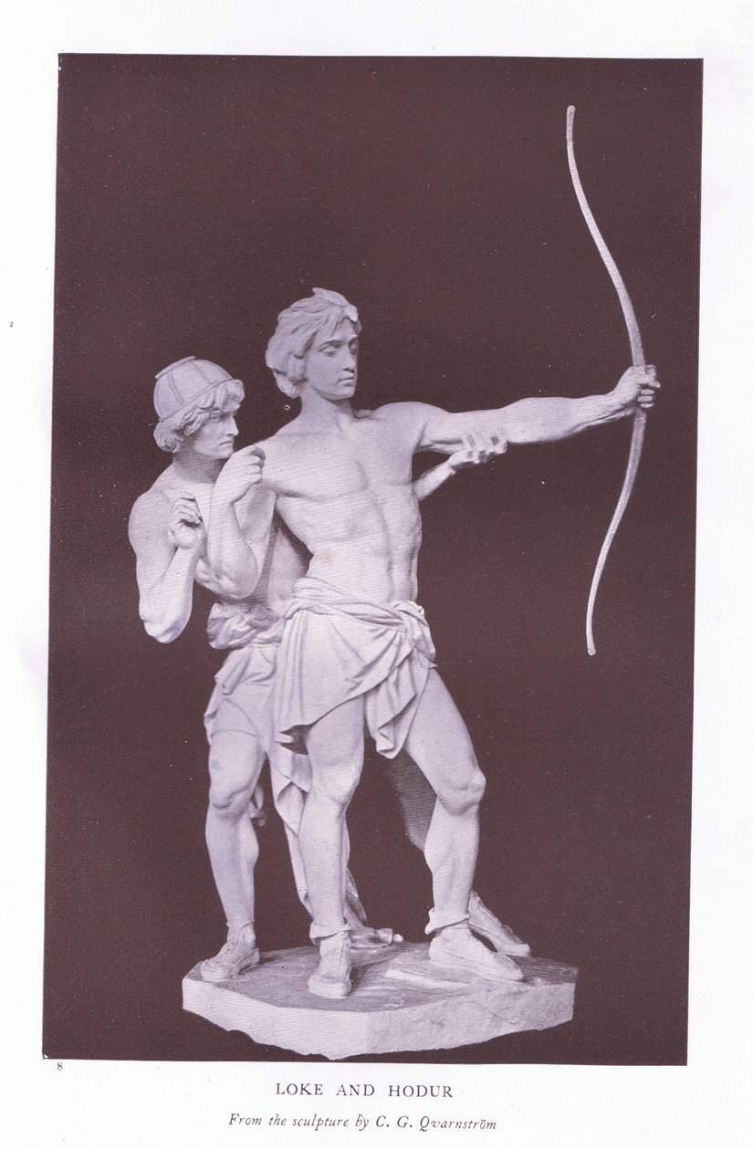 Loke en Hodur door Carl Gustav (after) Quarnstrom