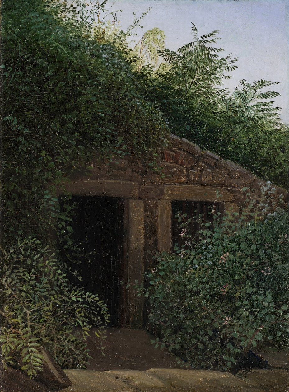 Een overwoekerde mijnschacht, ca. 1824 door Carl Gustav Carus