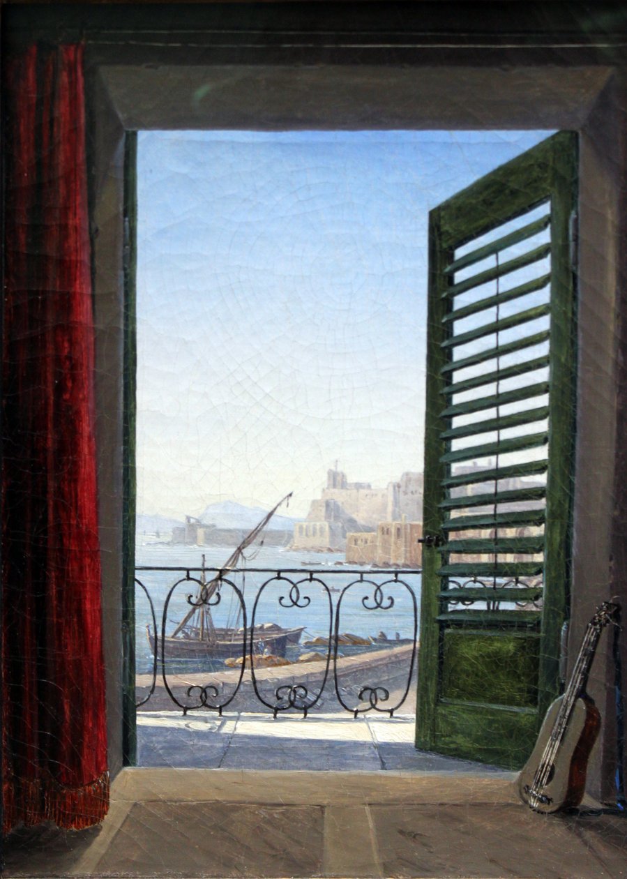 Duits: Balkon in Neapel Balkonkamer met uitzicht op de Golf van Napels door Carl Gustav Carus