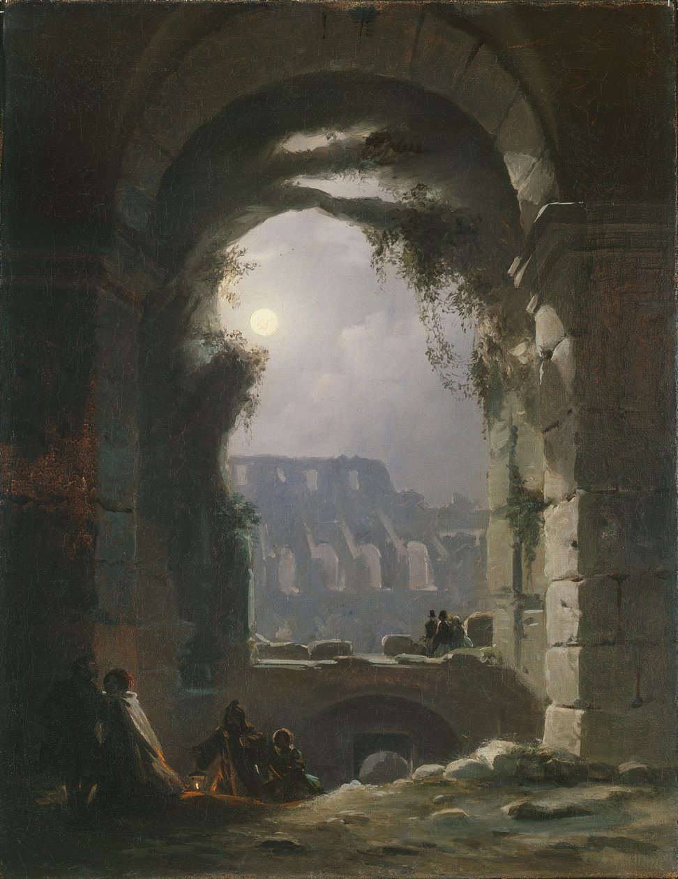 Het Colosseum in de nacht, vroege jaren 1830 door Carl Gustav Carus