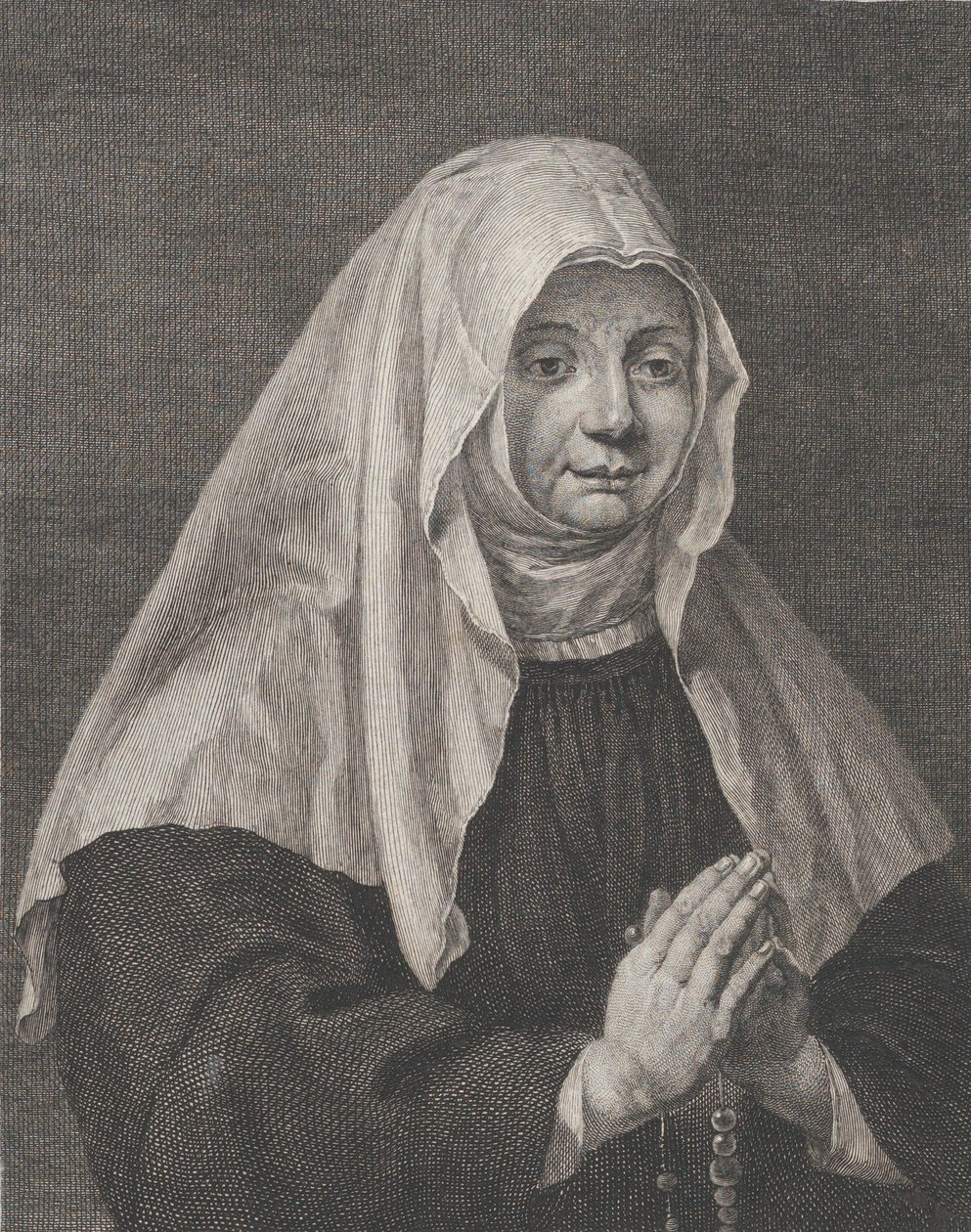 Portret van een biddende non, ca. 1771 door Carl Guttenberg