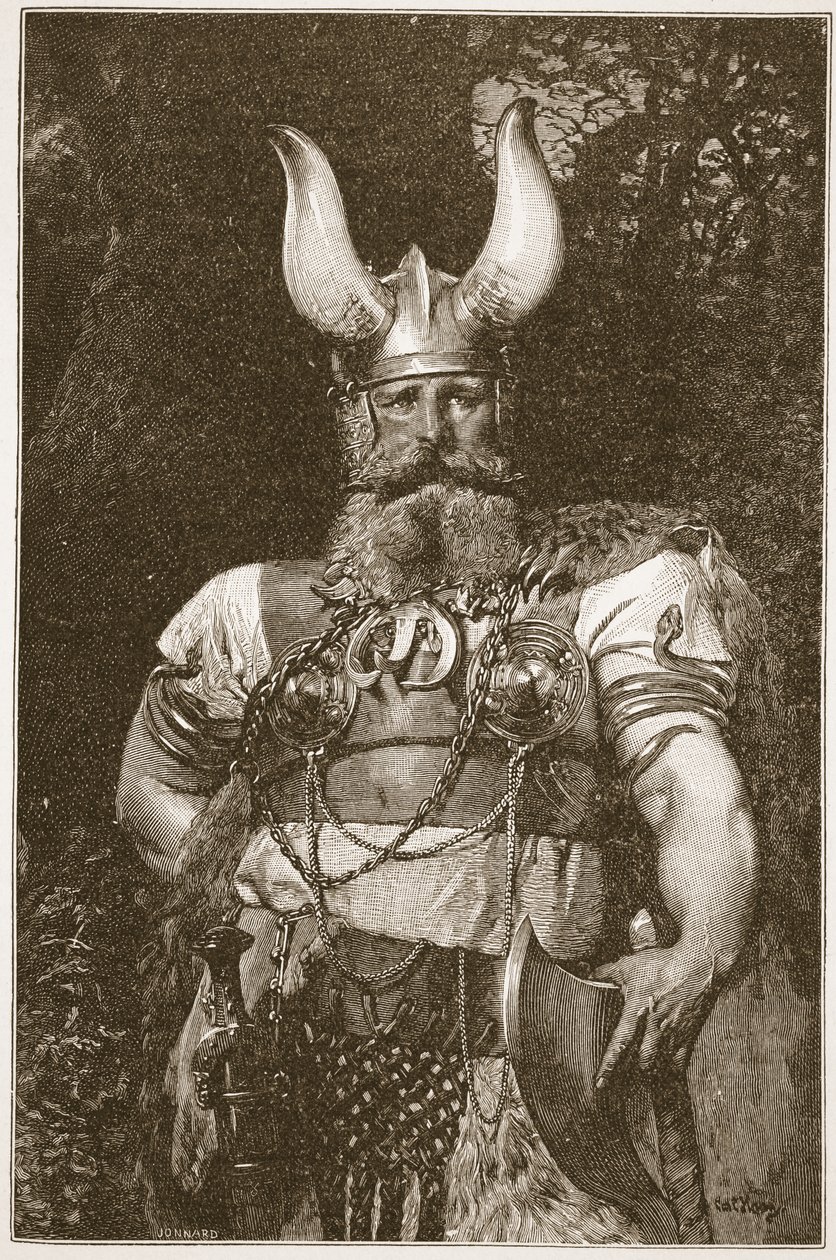 Een Vikinghoofdman, illustratie uit 