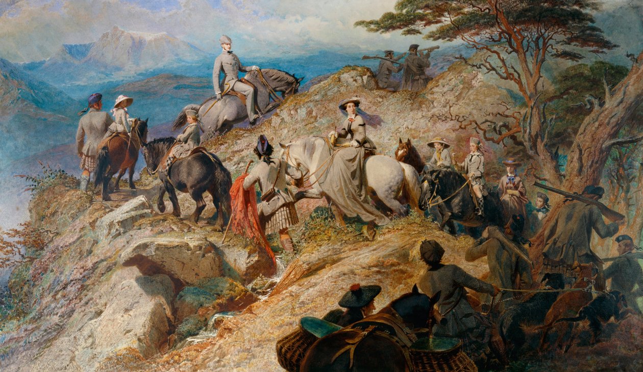 Ochtend in de Hooglanden. De koninklijke familie beklimt Lochnagar door Carl Haag