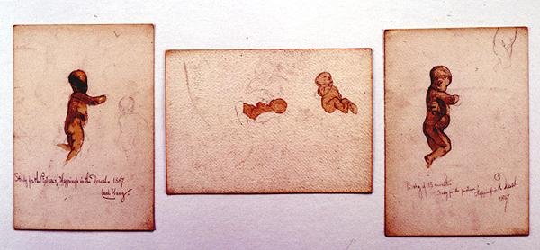 Studie van een baby voor 