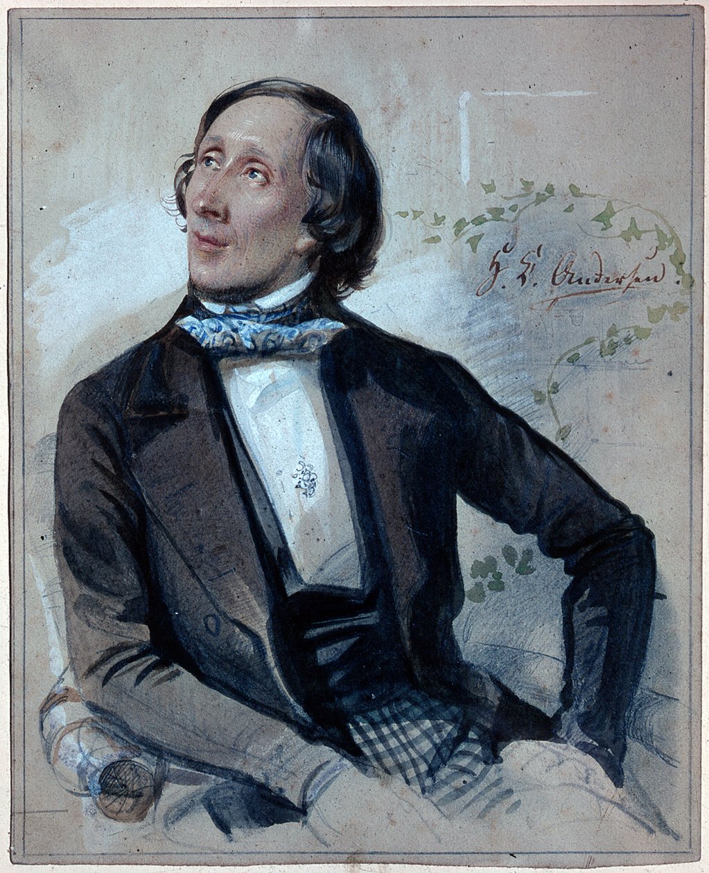 Portret van Hans Christian Andersen door Carl Hartmann