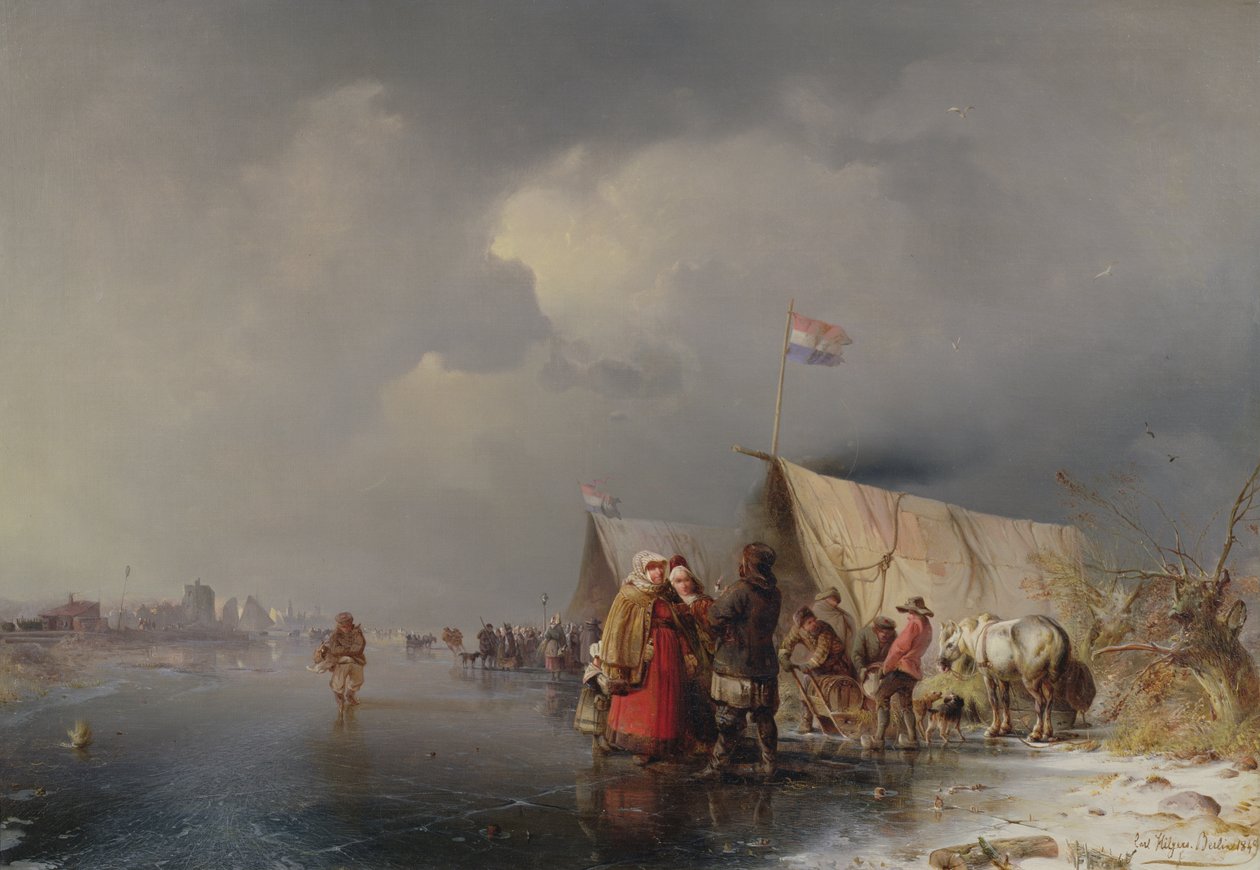 Nederlands Kampement op het IJs, 1849 door Carl Hilgers