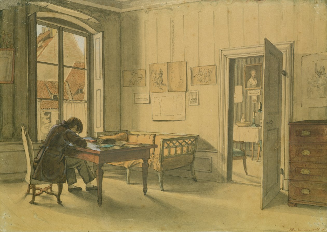 Erwin Speckter in zijn Huis in München door Carl Julius Milde