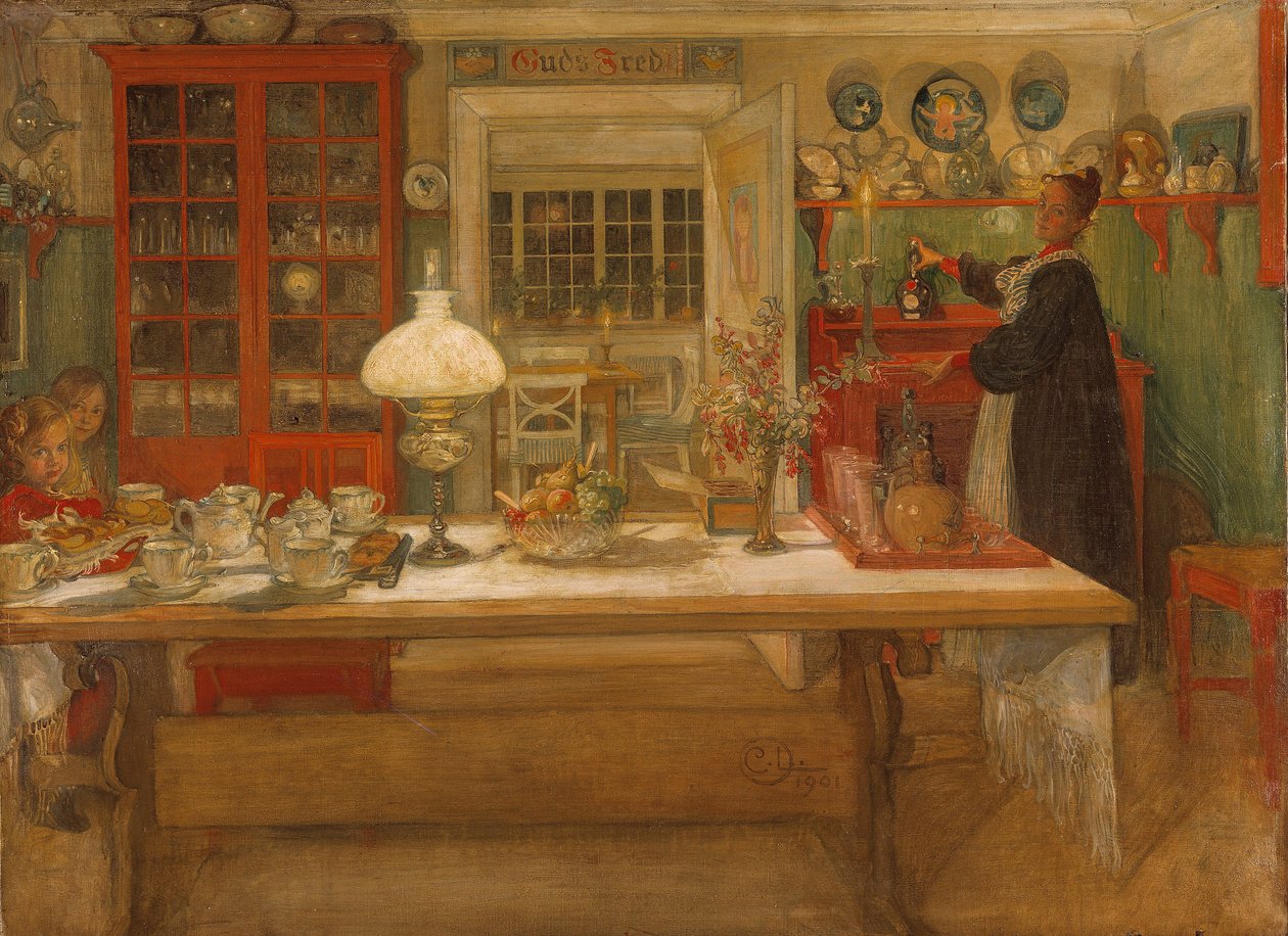 Voorbereidingen voor een spel door Carl Larsson