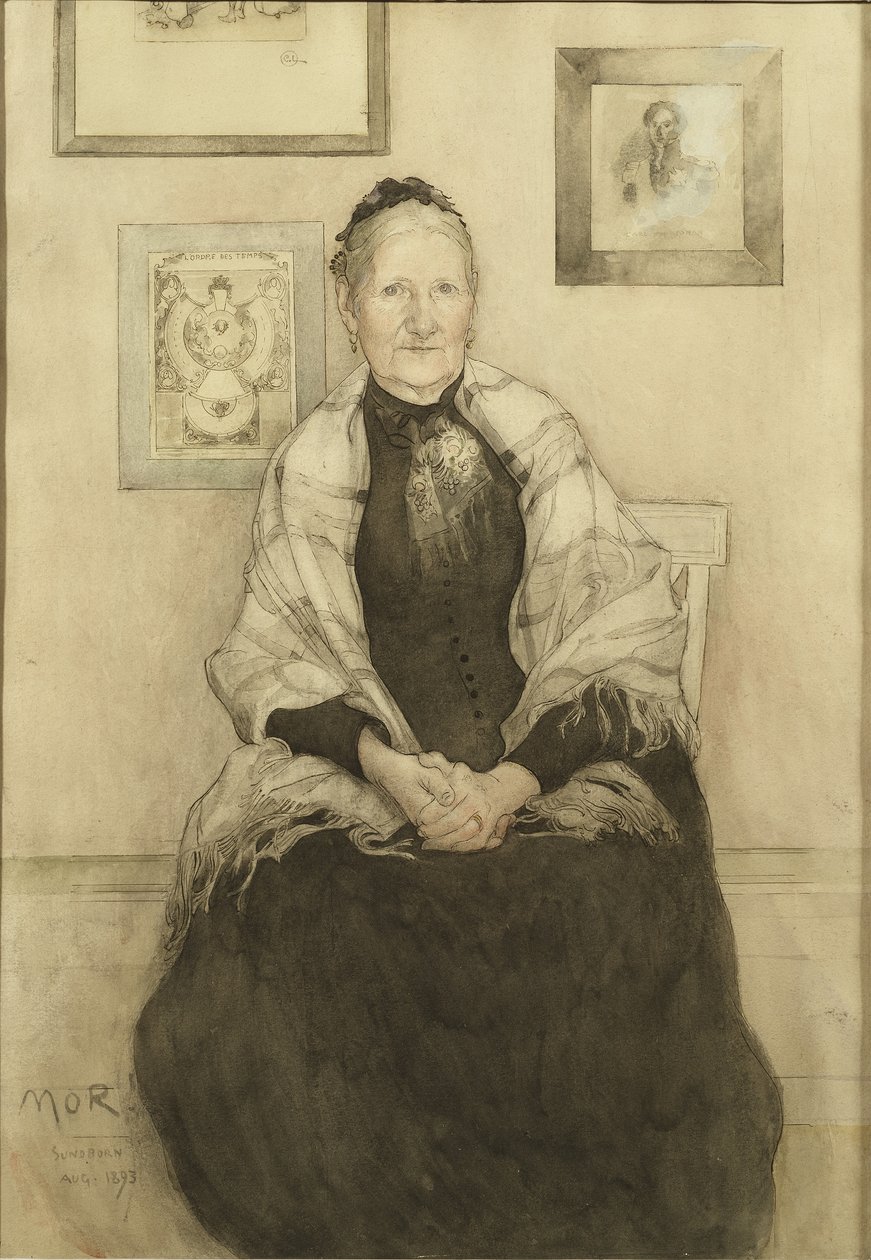 Moeder, c.1893 door Carl Larsson