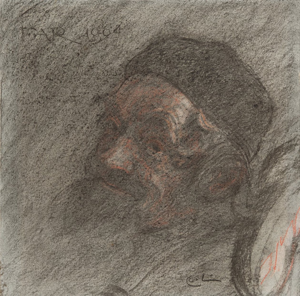 Studie voor een portret van de vader van de kunstenaar in een schommelstoel door Carl Larsson