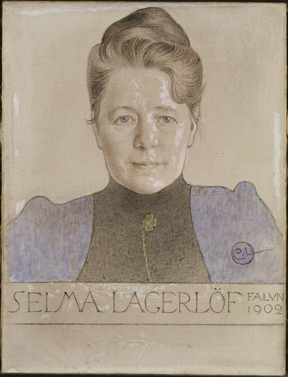 De schrijfster Selma Lagerlöf door Carl Larsson