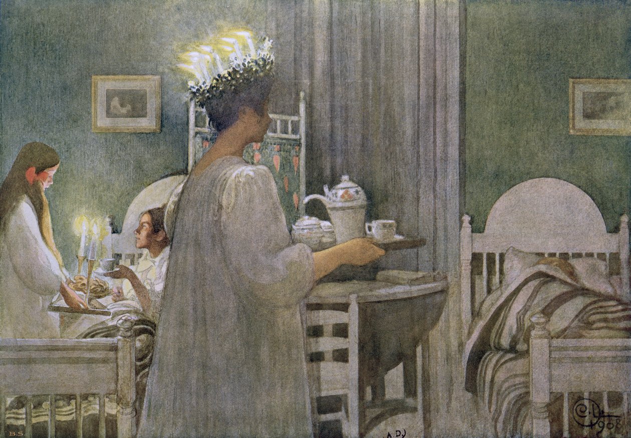 Het Feest van St. Lucia op 13 december door Carl Larsson