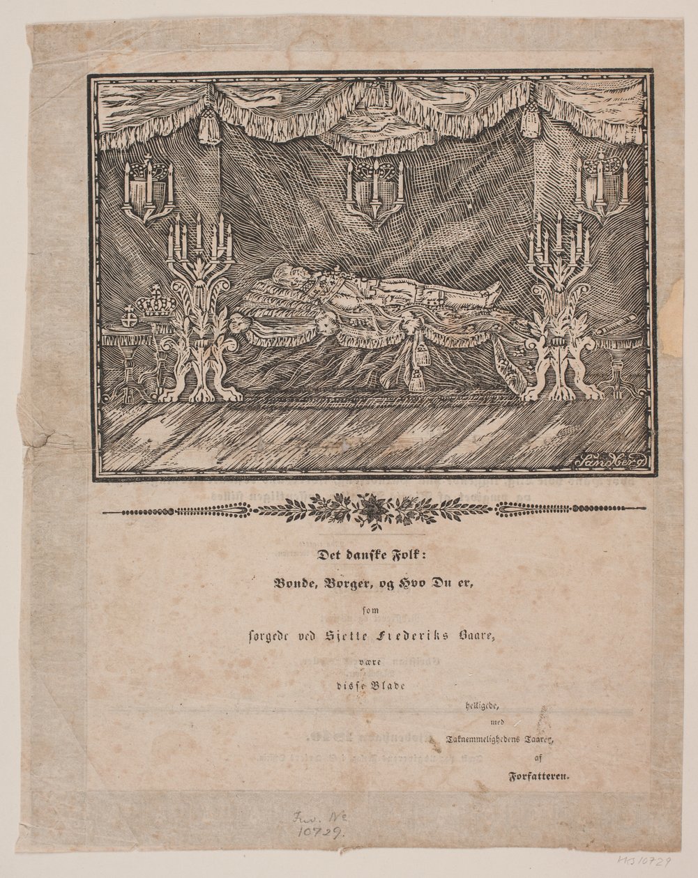Frederik VI op lit de parade door Carl Leonard Sandberg