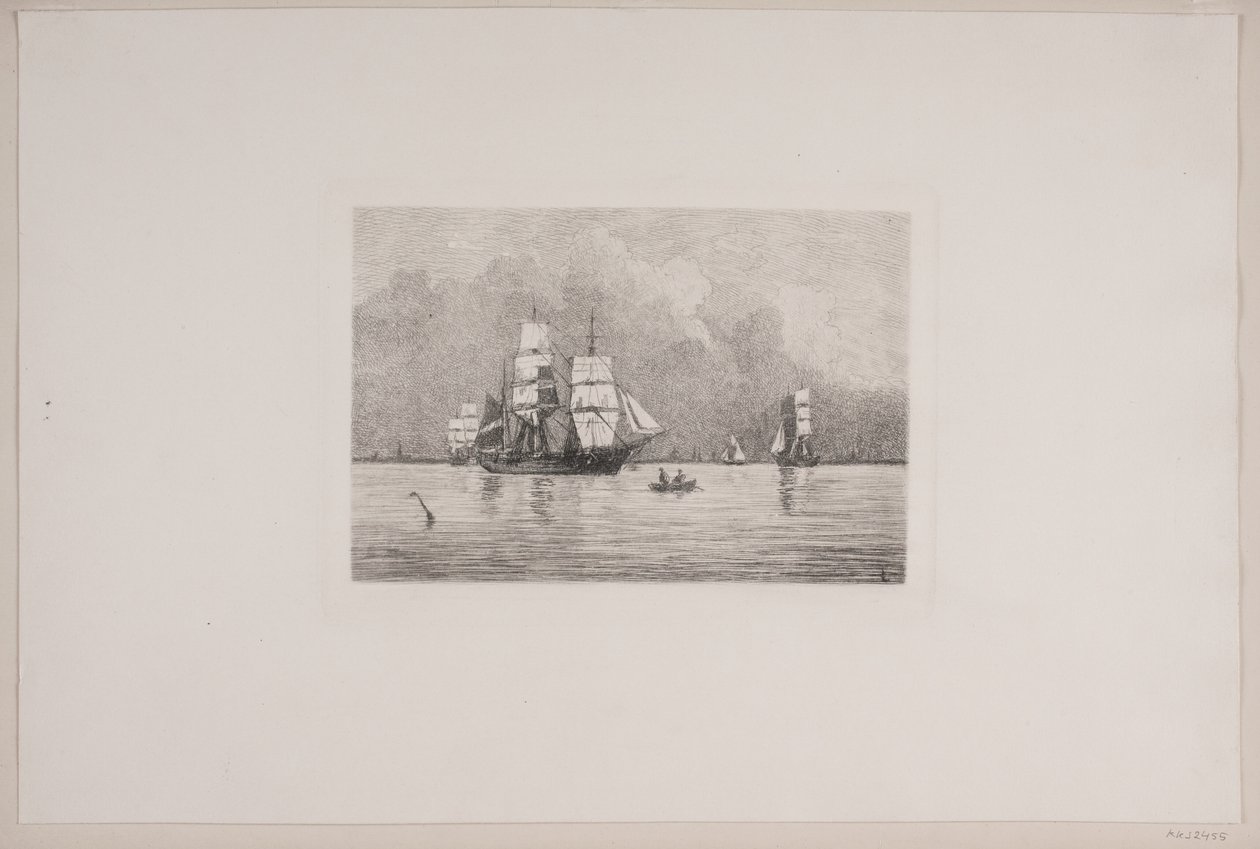Vanuit de haven van Kopenhagen door Carl Locher