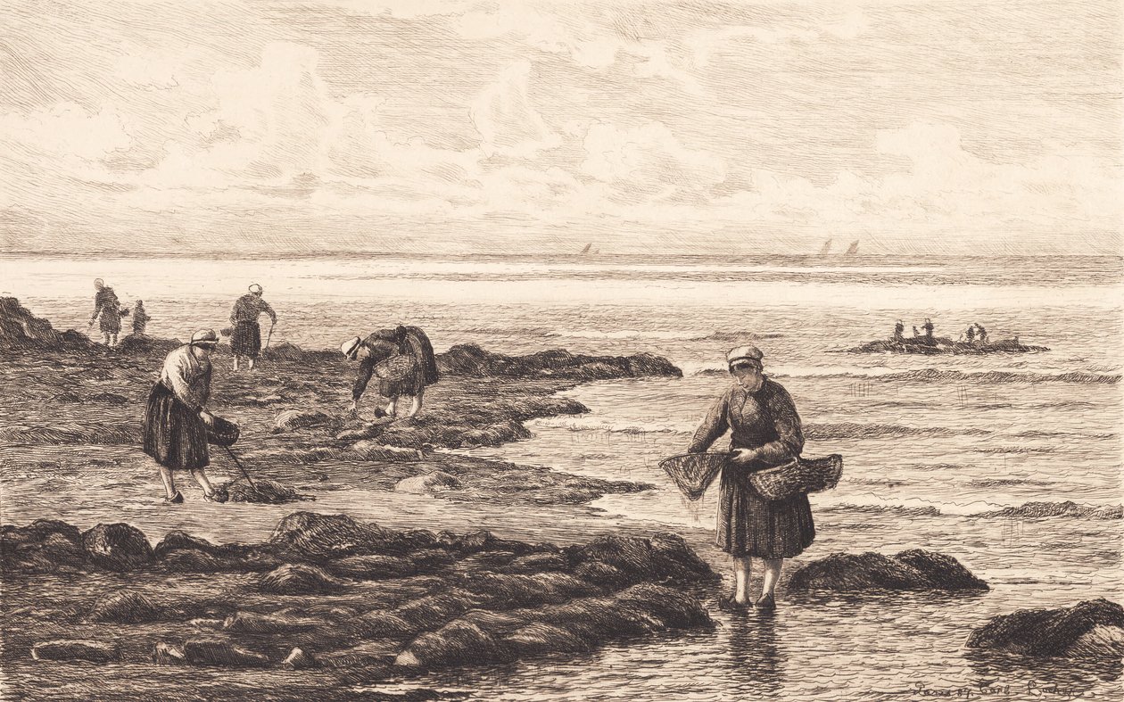 Garnalenvissers in Bretagne door Carl Locher