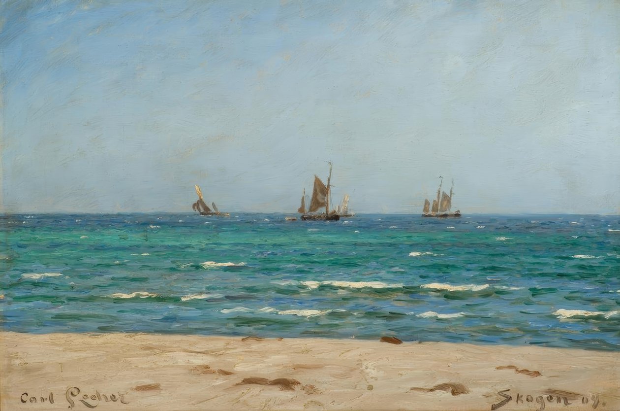 C. Locher, zeilboten in Skagen door Carl Ludvig Locher