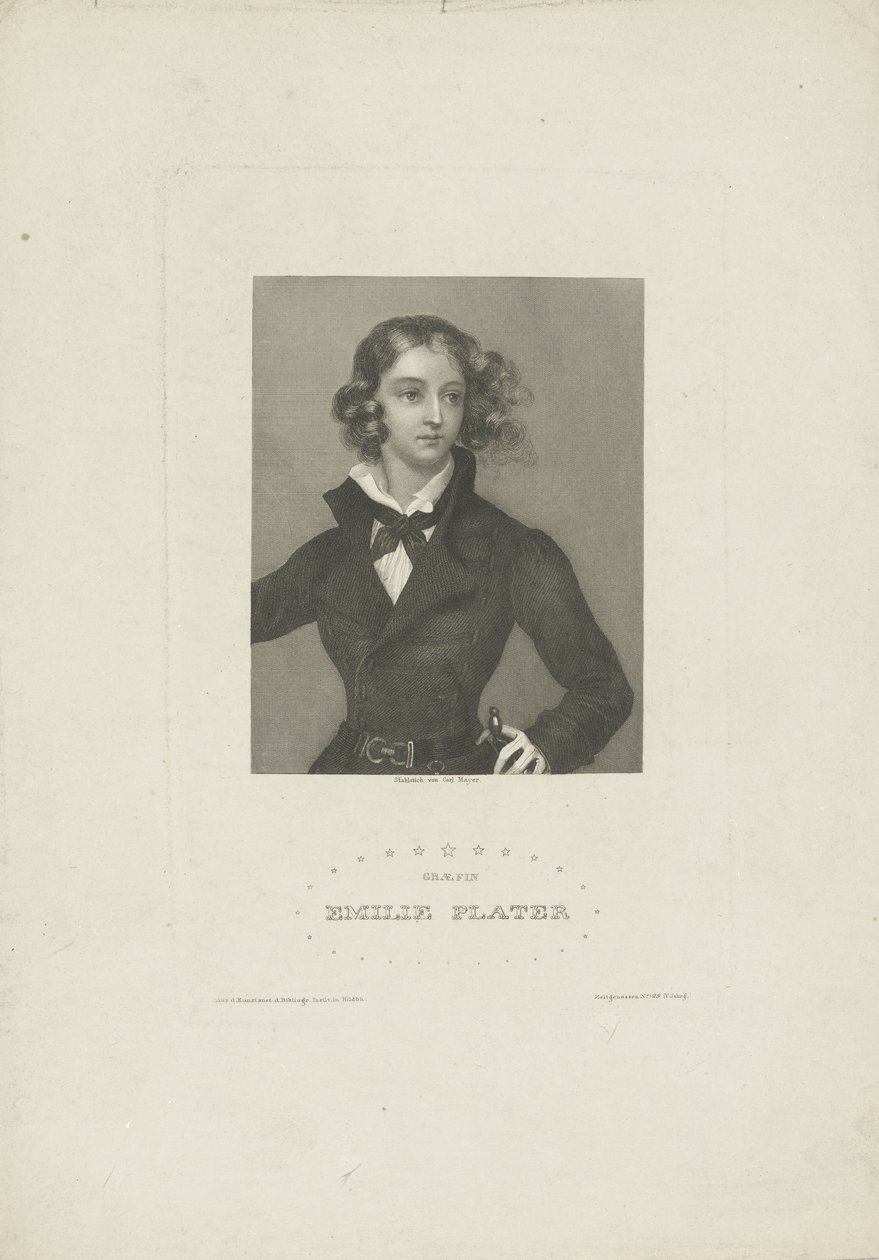 Portret van Emilia Plater 1806-1831, ca. 1834 door Carl Mayer