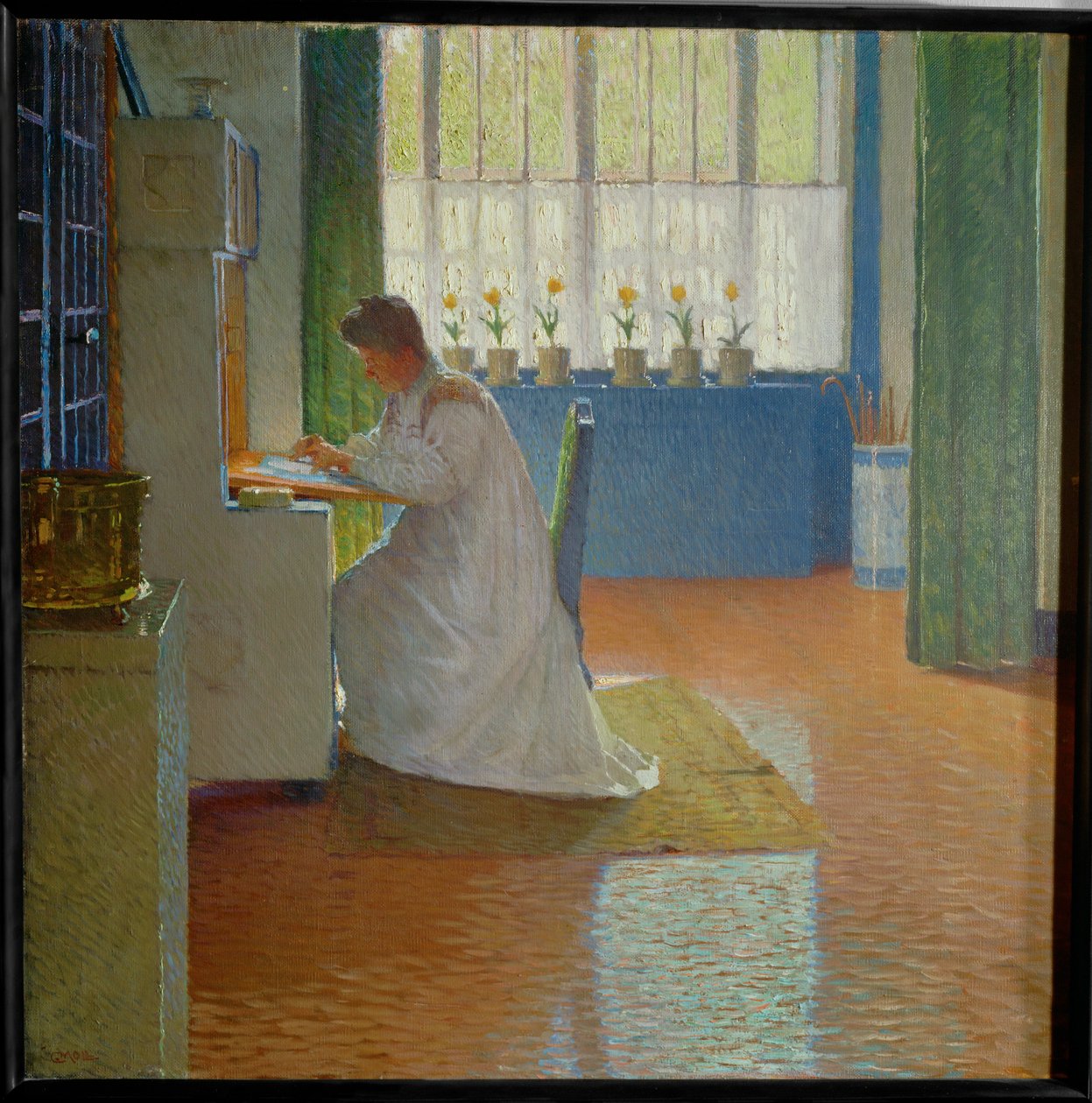 Mijn woonkamer (schilderij op canvas) door Carl Moll