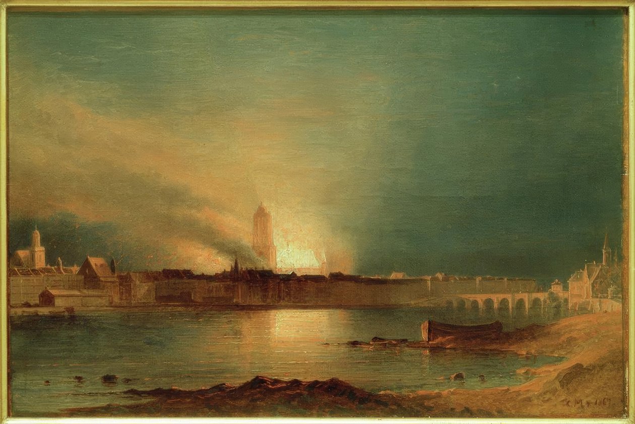 Frankfurt a. M., Dom na brand 1867 door Carl Morgenstern