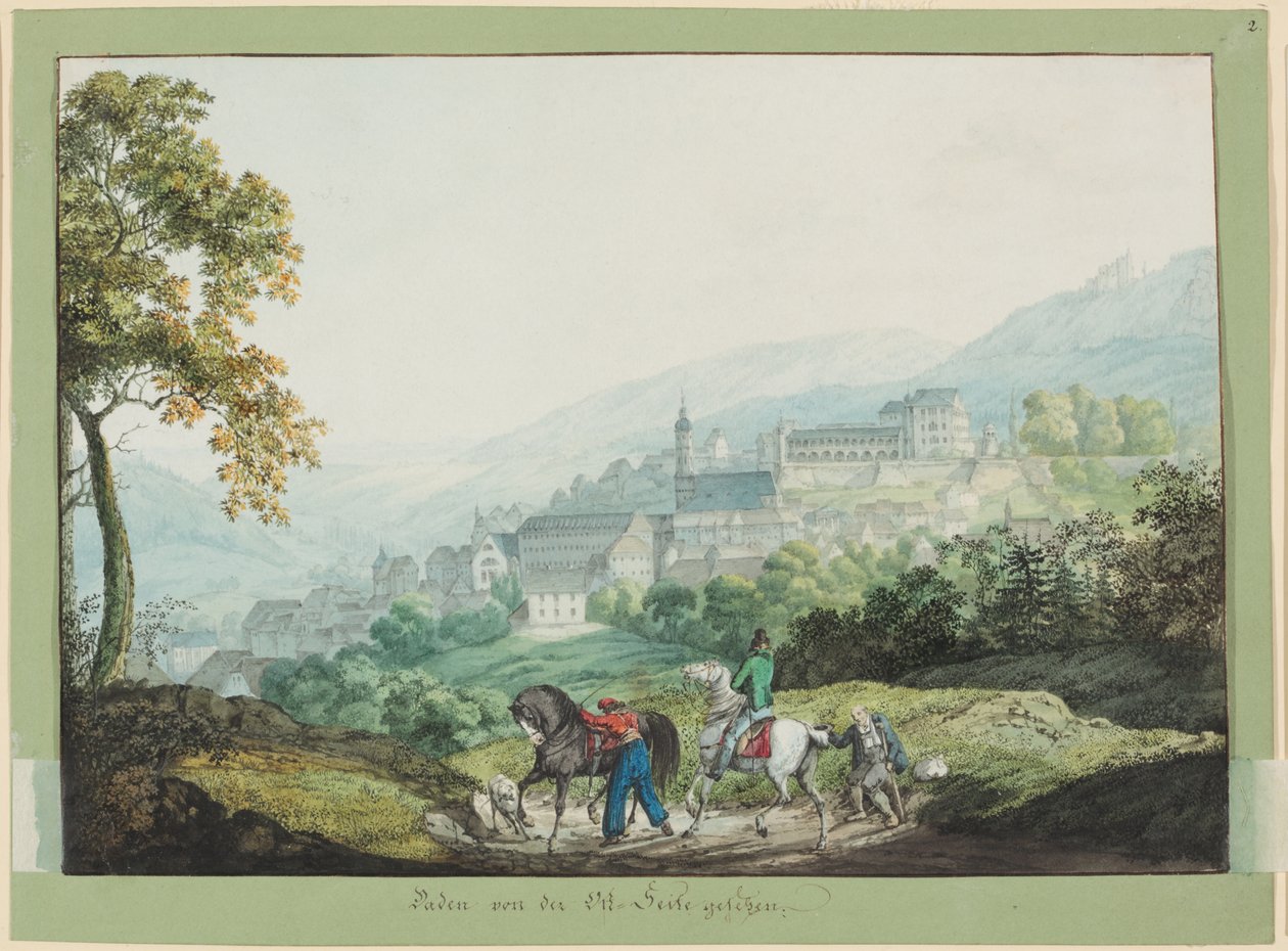 Baden gezien vanaf de oostzijde door Carl Philipp Fohr